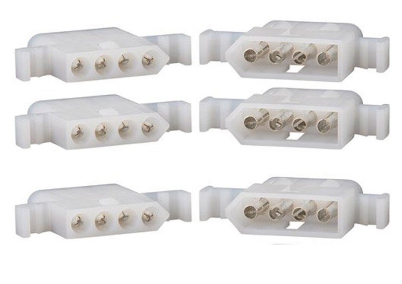 Molex 4-Circuits Connector, W/14-20 Awg .093"" Pins Panel Mount (Pack Of 3 Set)